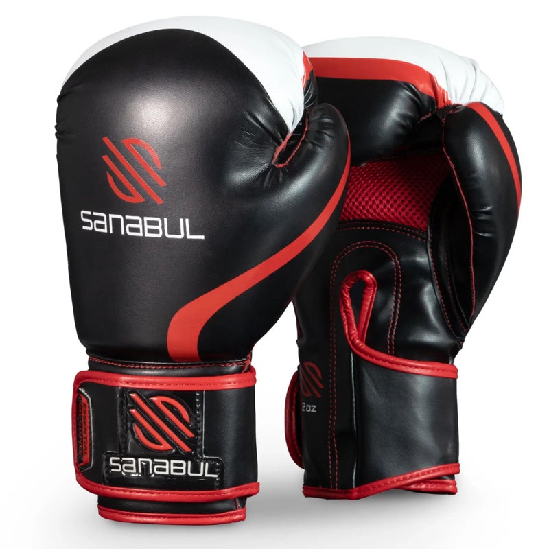 Sanabul Essential Gel Boxing Gloves for Men & Women, Kickboxing MMA, Muay Thai Gloves and Heavy Bag Training Punching & Sparring, Black/Red 12 oz - Image 4
