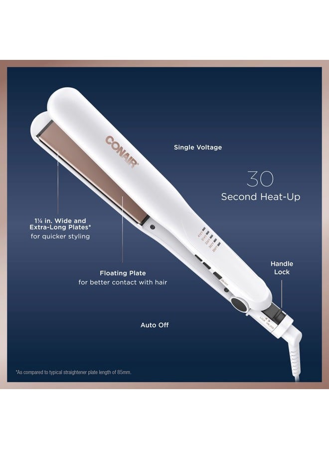 CONAIR Double Ceramic Flat Iron, 1 1/4-inch Hair Straightener - Image 4