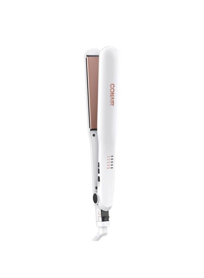 CONAIR Double Ceramic Flat Iron, 1 1/4-inch Hair Straightener - Image 1