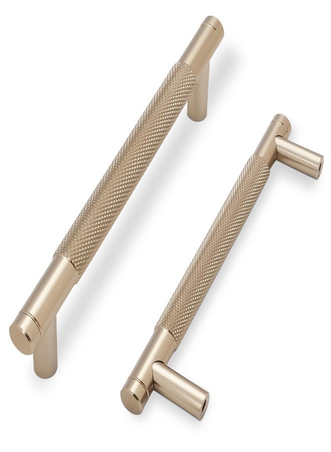 COTYKILEY 10 Pack 5 Inch(128mm) Champagne Bronze Knurled Cabinet Handles Gold Knurled Kitchen Cabinet Pulls Cabinet Door Handles Kitchen Cabinet Hardware Cupboard Drawer Pulls Dresser Handles - Image 1