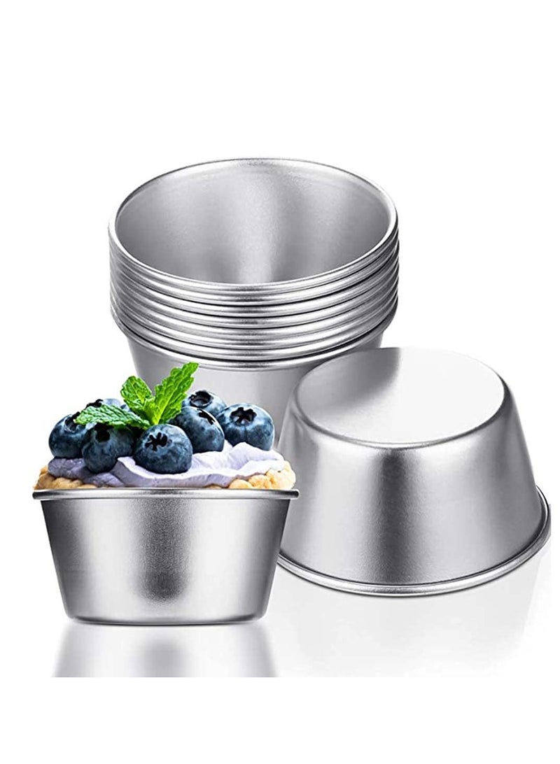 KASTWAVE 10Pcs Pudding Cake Biscuit Mo ld Mini Chocolate Melting Pot Aluminum Cup Pudding Cup Round Heat Resistant Non-Stick Egg T Mo ld Popover Baking Pan - Image 1