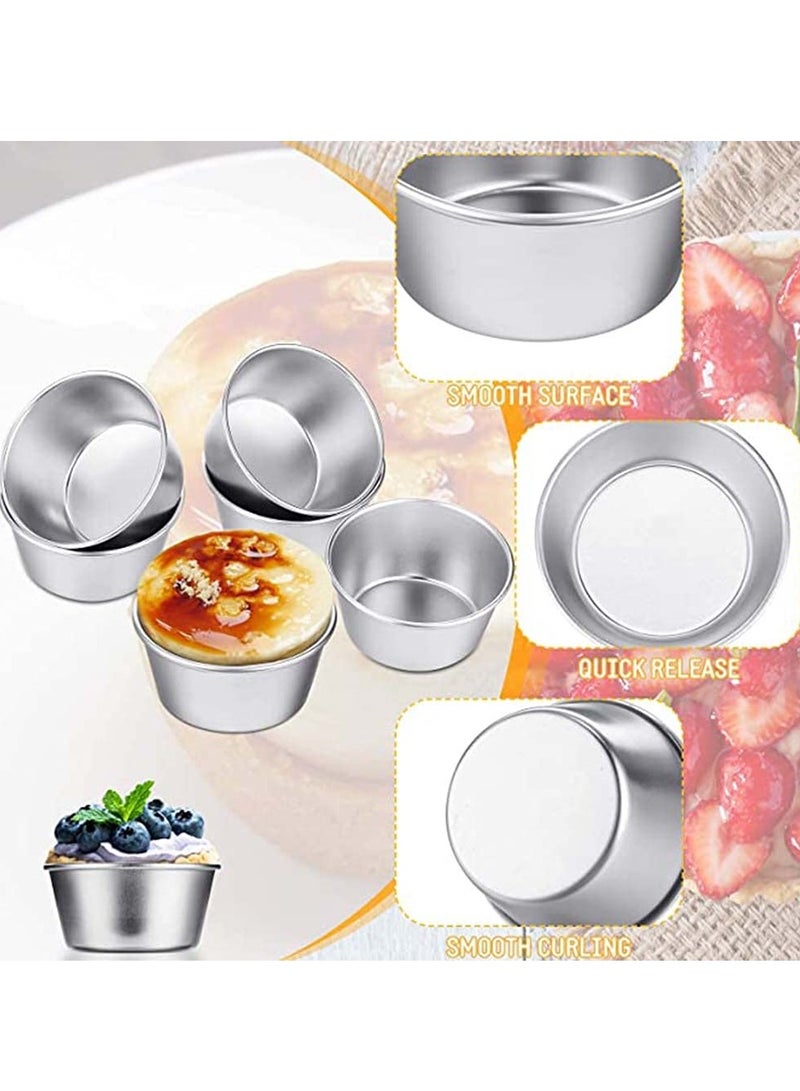 KASTWAVE 10Pcs Pudding Cake Biscuit Mo ld Mini Chocolate Melting Pot Aluminum Cup Pudding Cup Round Heat Resistant Non-Stick Egg T Mo ld Popover Baking Pan - Image 3