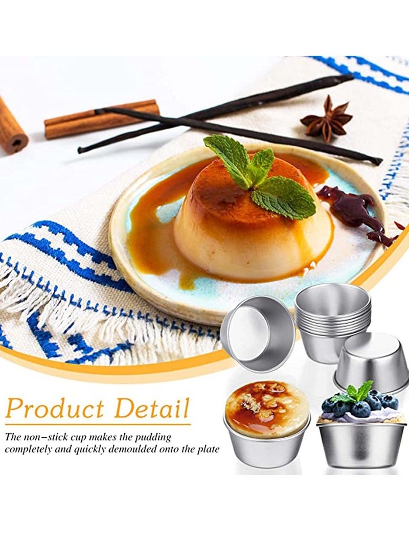 KASTWAVE 10Pcs Pudding Cake Biscuit Mo ld Mini Chocolate Melting Pot Aluminum Cup Pudding Cup Round Heat Resistant Non-Stick Egg T Mo ld Popover Baking Pan - Image 4
