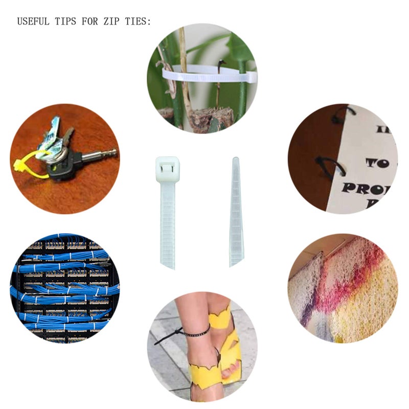 MILEKE 4 Inch Thin Zip Ties (Tying Length 2.8"") 120Pcs Clear Nylon Cable Ties 6 Multi-Colors - Image 3
