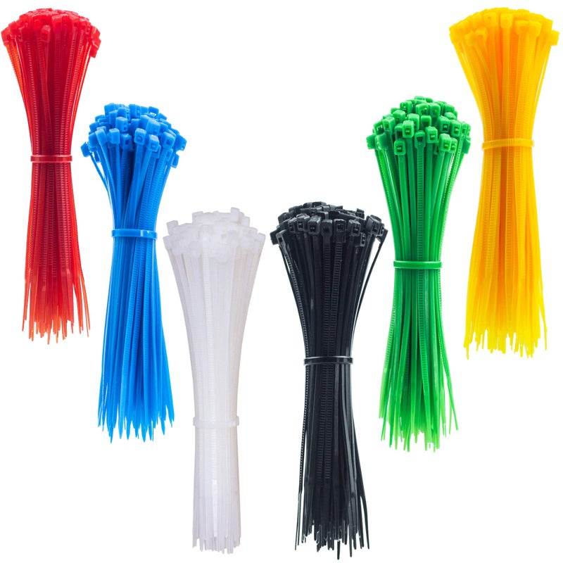 MILEKE 4 Inch Thin Zip Ties (Tying Length 2.8"") 120Pcs Clear Nylon Cable Ties 6 Multi-Colors - Image 1