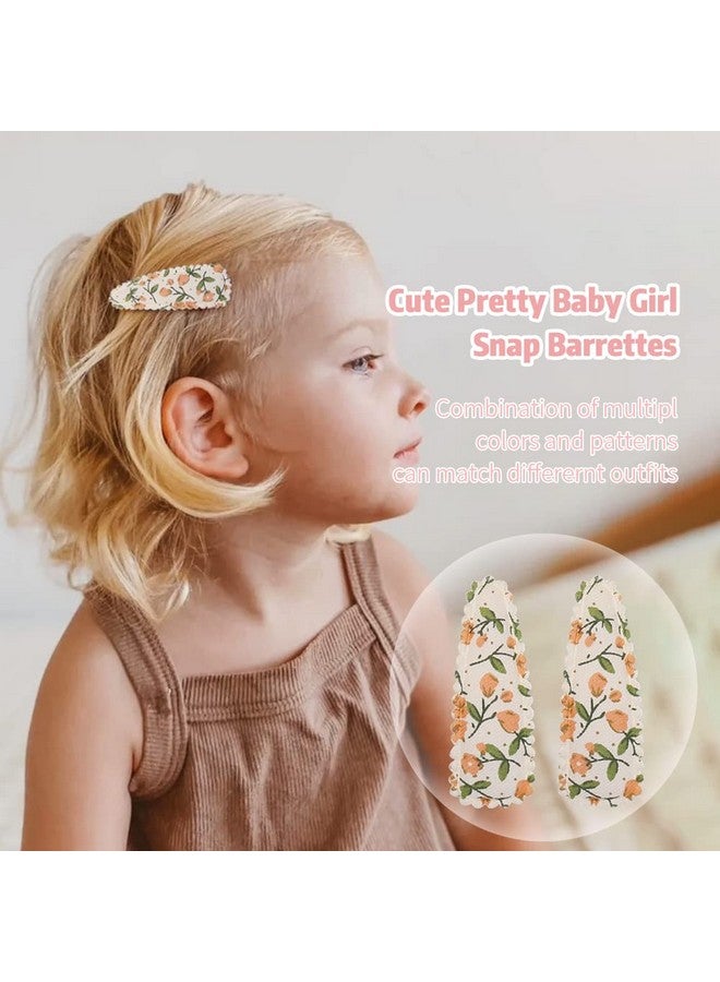Yanwenx 20 Pcs Girl Hair Clips Floral Print Toddler Hair Clips Non Slip Wrapped Snap Hairpins for Kids Barrettes Hair Accessories for Baby Toddler Girls (Light Color) - Image 5