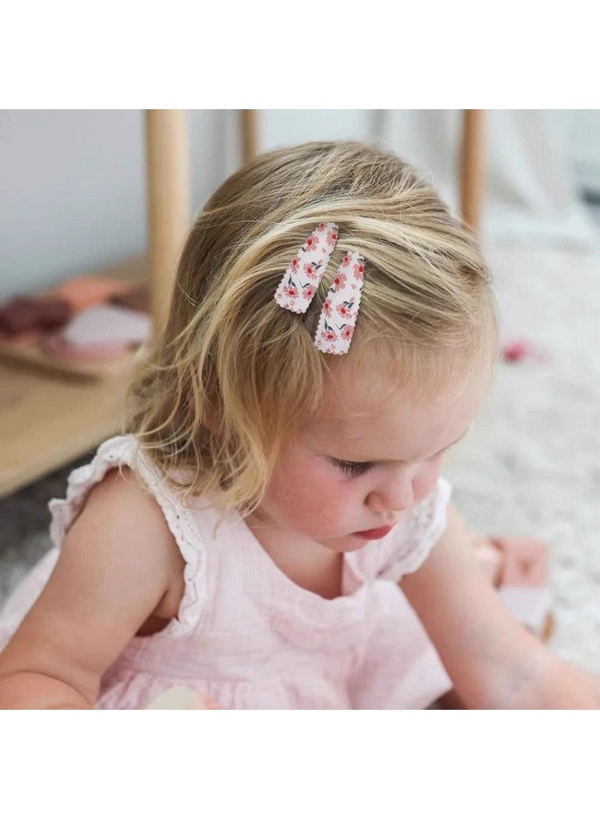 Yanwenx 20 Pcs Girl Hair Clips Floral Print Toddler Hair Clips Non Slip Wrapped Snap Hairpins for Kids Barrettes Hair Accessories for Baby Toddler Girls (Light Color) - Image 4