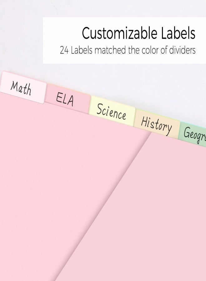 SKYDUE Binder Dividers with Tabs, 8 Tab Dividers for 3 Ring Binders, Pastel Plastic Dividers - Image 5