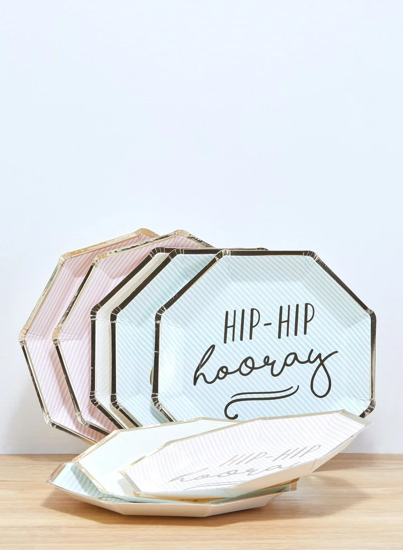 Ginger Ray Hip Hip Horray Paper Plates 8pcs