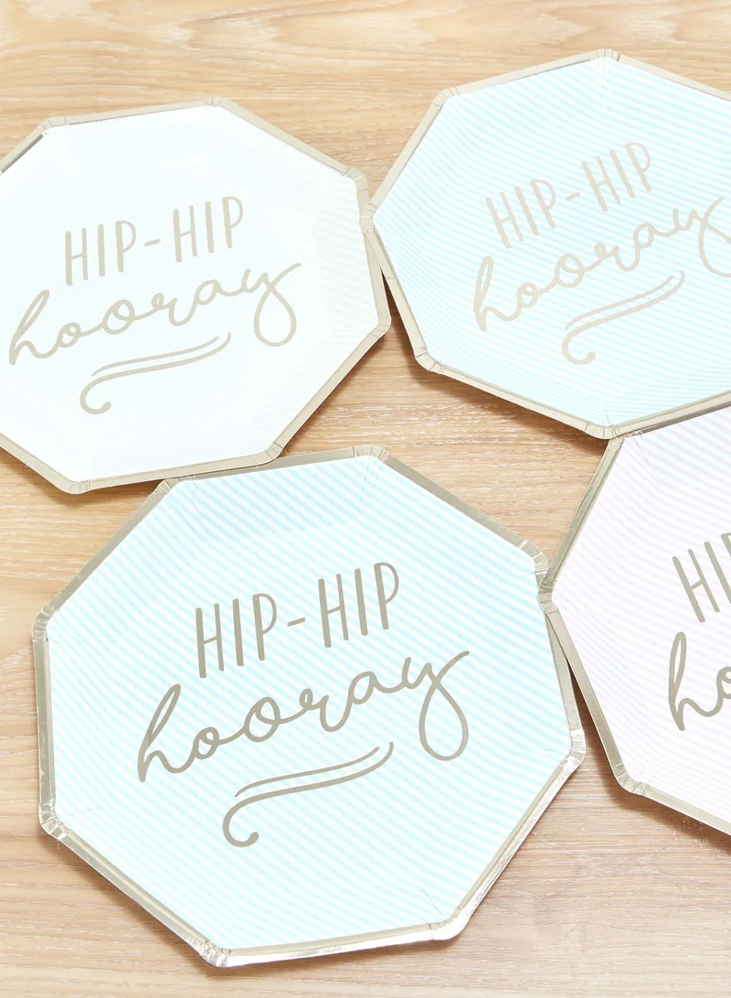 Ginger Ray Hip Hip Horray Paper Plates 8pcs