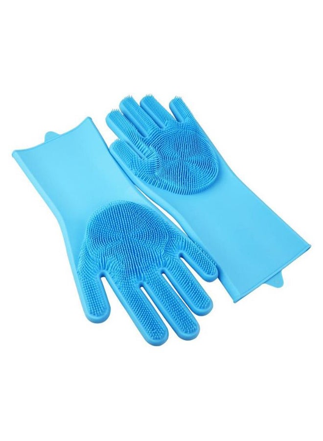 Durable Waterproof Dishwashing Gloves Blue 300grams