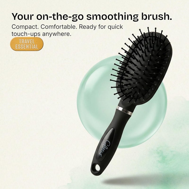 Glitters Travel Handbag Hair Brush with Flexible Bristles - Portable Size - Image 2
