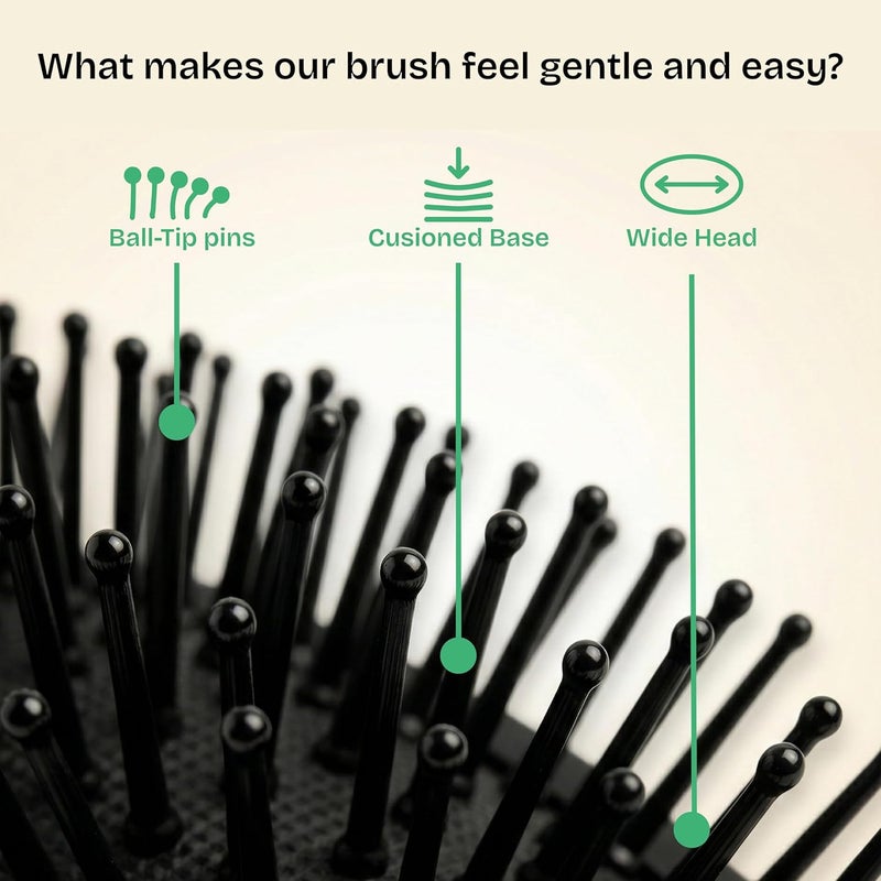 Glitters Travel Handbag Hair Brush with Flexible Bristles - Portable Size - Image 3