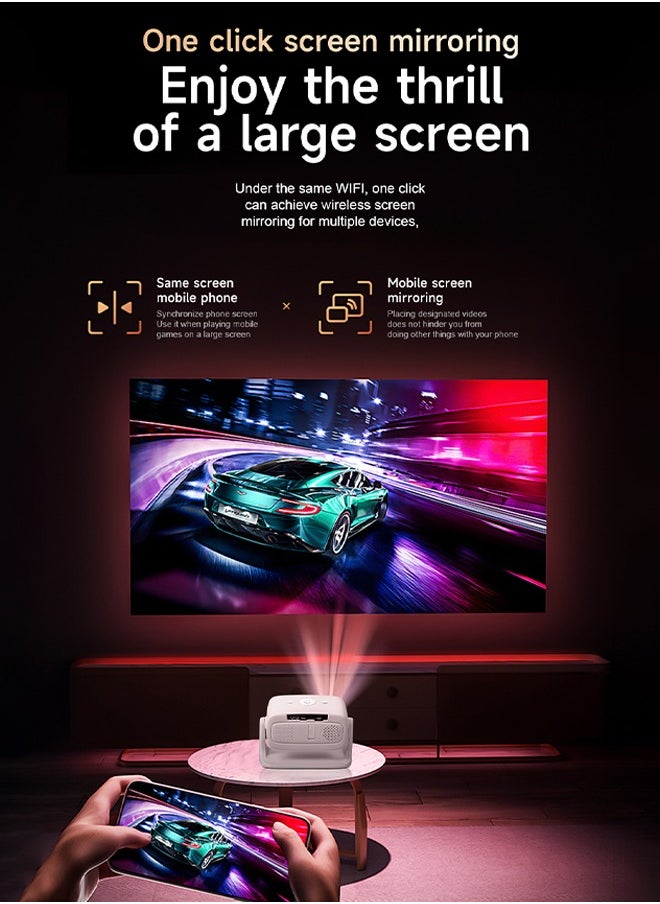 Digisand - Projector 4K, Portable Movie Projector with WiFi and Bluetooth, Electric Focus Auto Keystone 180° Rotatable Home Cinema Video Projectors - Image 1