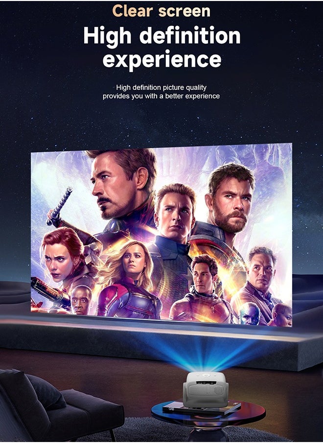 Digisand - Projector 4K, Portable Movie Projector with WiFi and Bluetooth, Electric Focus Auto Keystone 180° Rotatable Home Cinema Video Projectors - Image 1