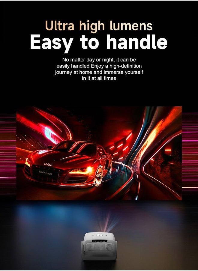 Digisand - Projector 4K, Portable Movie Projector with WiFi and Bluetooth, Electric Focus Auto Keystone 180° Rotatable Home Cinema Video Projectors - Image 1