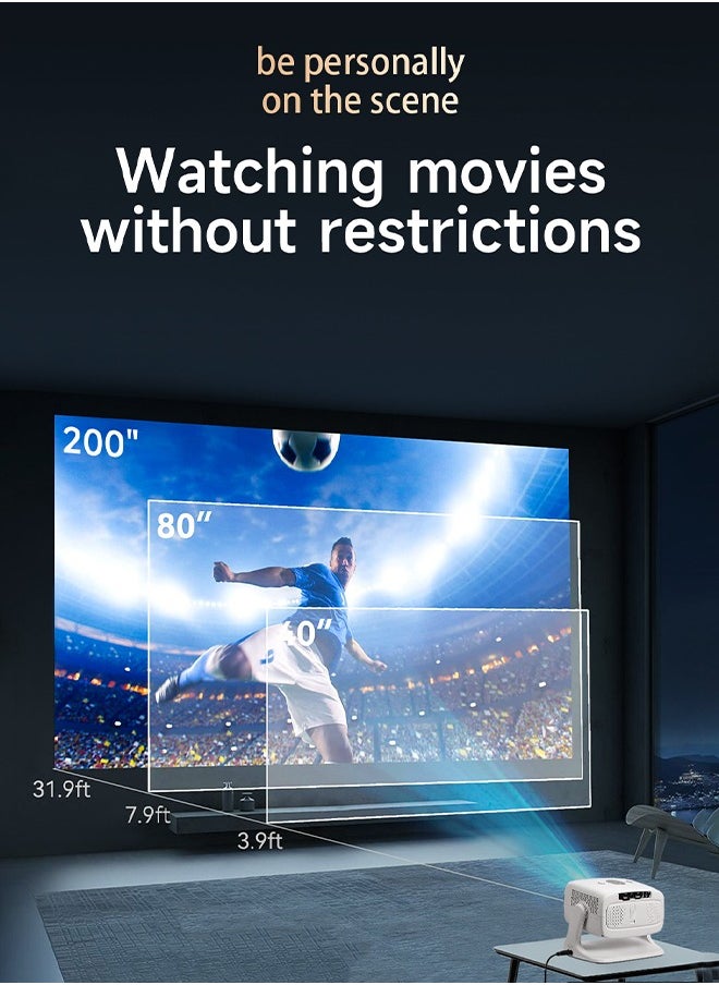 Digisand - Projector 4K, Portable Movie Projector with WiFi and Bluetooth, Electric Focus Auto Keystone 180° Rotatable Home Cinema Video Projectors - Image 1