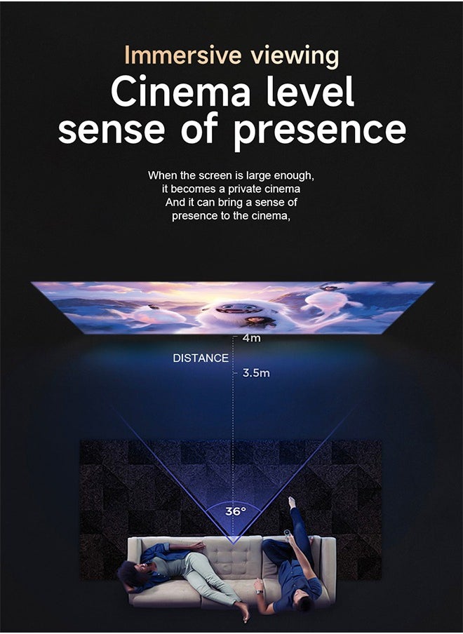 Digisand - Projector 4K, Portable Movie Projector with WiFi and Bluetooth, Electric Focus Auto Keystone 180° Rotatable Home Cinema Video Projectors - Image 1
