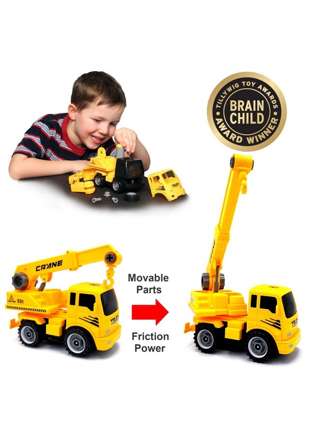 MukikiM Construct A Truck Crane. Take It Apart & Put It Back Together + Friction Powered(2Toysin1!) Awesome Award Winning Toy That Encourages Creativity! … - Image 4