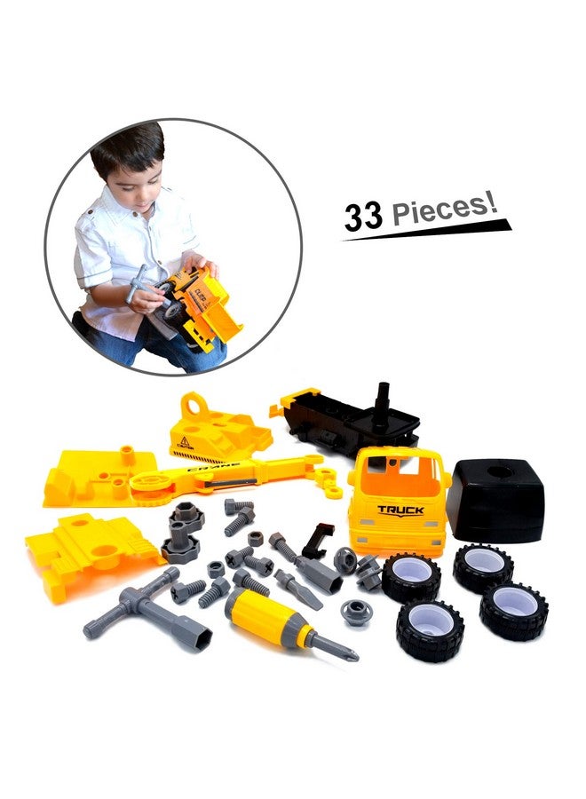 MukikiM Construct A Truck Crane. Take It Apart & Put It Back Together + Friction Powered(2Toysin1!) Awesome Award Winning Toy That Encourages Creativity! … - Image 2