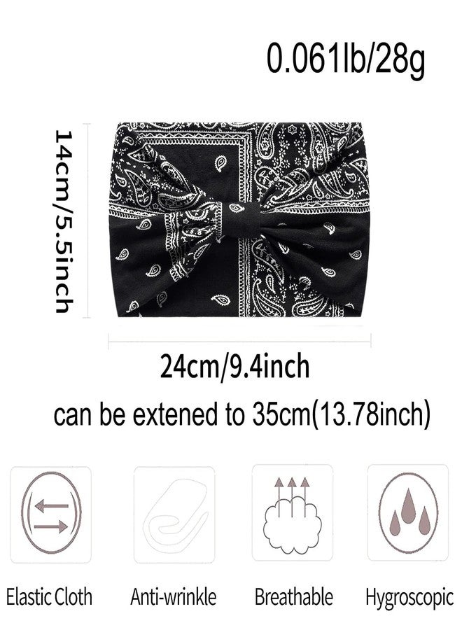 flintronic 4Pcs Wide Headbands for Women, Fashion Yoga Hair Bands, Wraps Bow-Knot Cute Hair Bands, Hair Accessories for Daily Sport Fitness - Image 2
