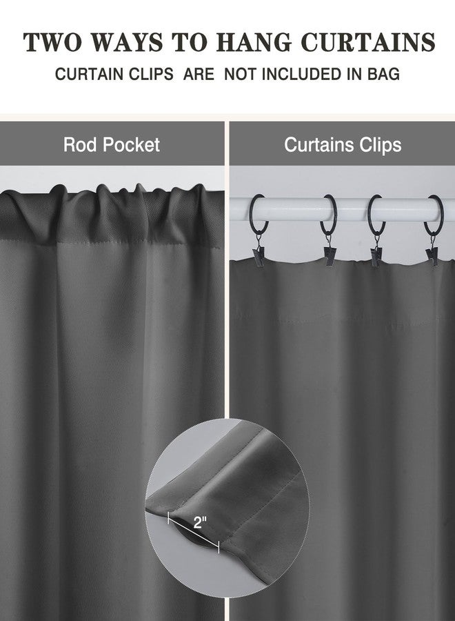 إيزي هوم ستارة عازلة للحرارة قصيرة من إيزي هوم، مزودة بجيب لقضيب الستارة، مناسبة للمطبخ، وخزانة الملابس، وغرفة المعيشة، والحمام (رمادي داكن، 27 بوصة عرض × 36 بوصة طول (عبوة من قطعتين)) - Image 3