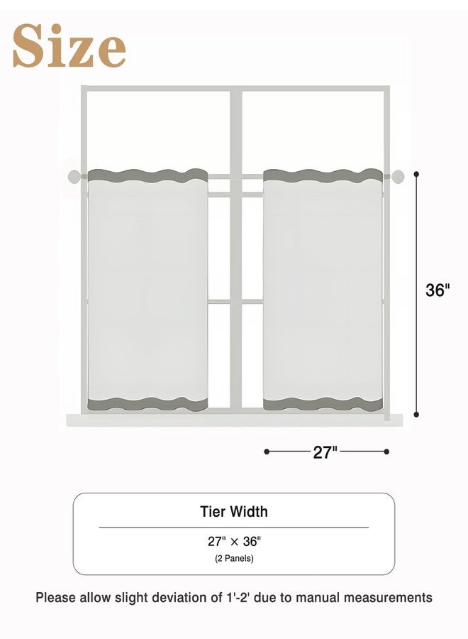 إيزي هوم ستارة عازلة للحرارة قصيرة من إيزي هوم، مزودة بجيب لقضيب الستارة، مناسبة للمطبخ، وخزانة الملابس، وغرفة المعيشة، والحمام (رمادي داكن، 27 بوصة عرض × 36 بوصة طول (عبوة من قطعتين)) - Image 2