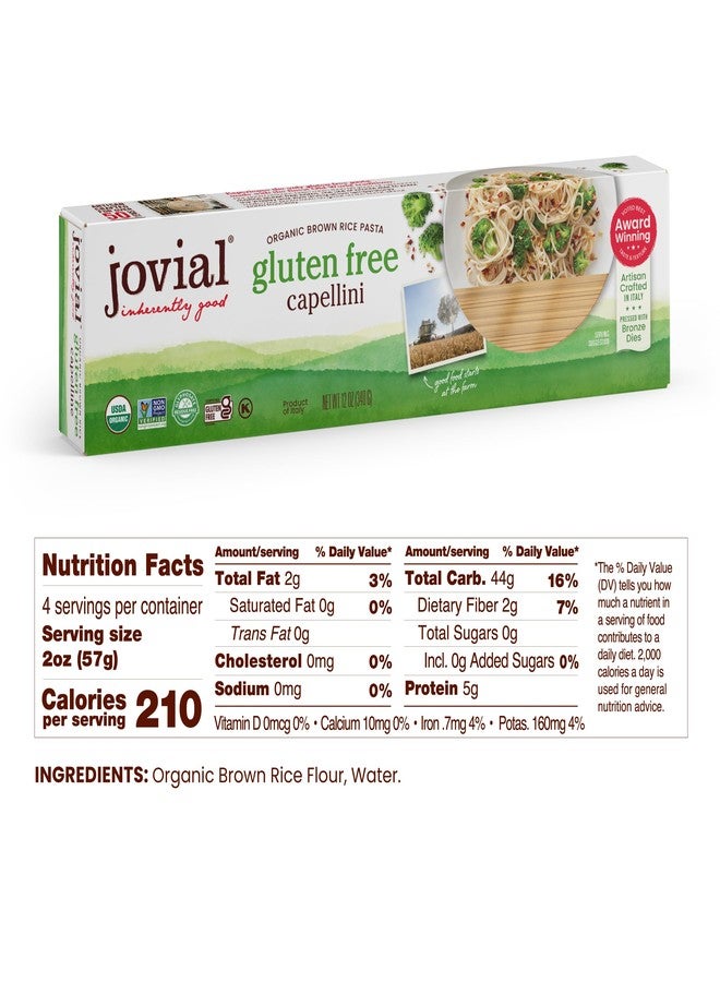 Jovial Foods - Organic Gluten-Free Capellini Brown Rice Pasta 12 Oz. 124177 - Image 2