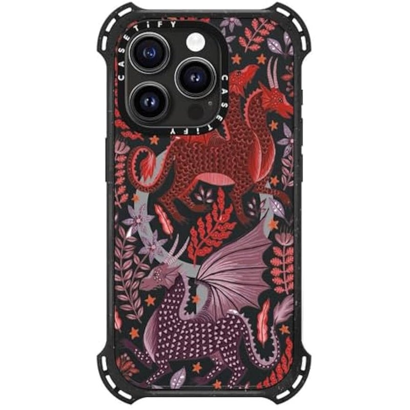 Casetify Bounce iPhone 15 Pro Case 【6X Military Grade Drop Tested / 21.3ft Drop Protection/Compatible with Magsafe】 - Red Dragon Mythical Magic - Triple Black - Image 4