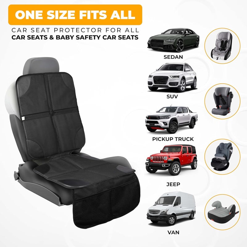 EcoNour 2 Pack Car Seat Protector for Child Car Seat  600D Fabric NonSlip Waterproof Car Seat Cover Mat with Thick Padding  Carseat Cover for Baby Car Seat - Image 2