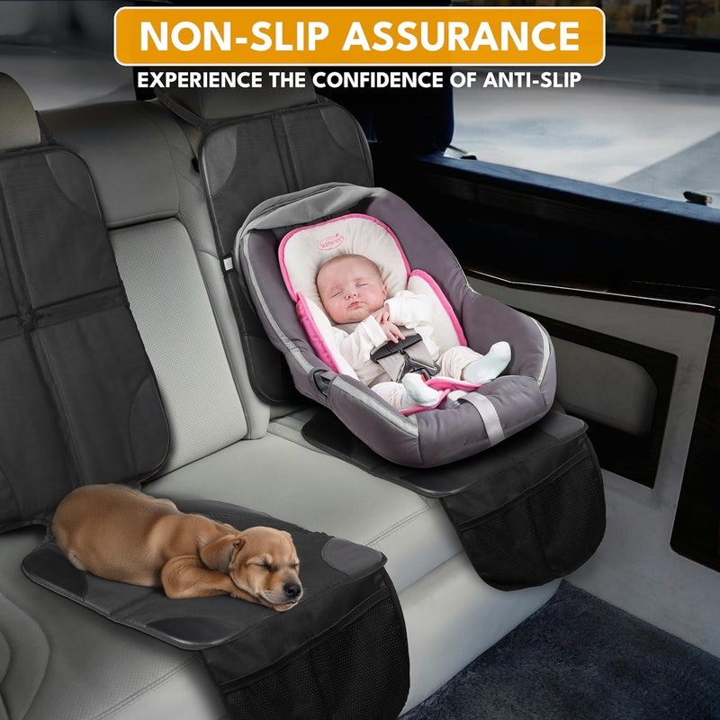 EcoNour 2 Pack Car Seat Protector for Child Car Seat  600D Fabric NonSlip Waterproof Car Seat Cover Mat with Thick Padding  Carseat Cover for Baby Car Seat - Image 3