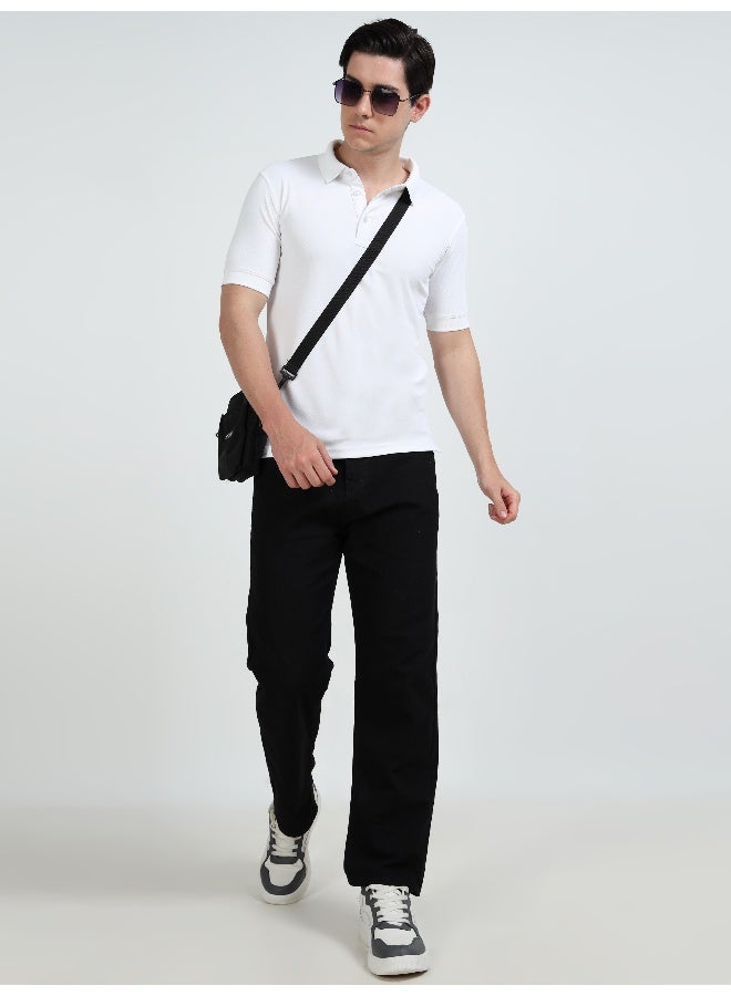QUCO Men's White Dryfit Polo T-Shirt - Image 3