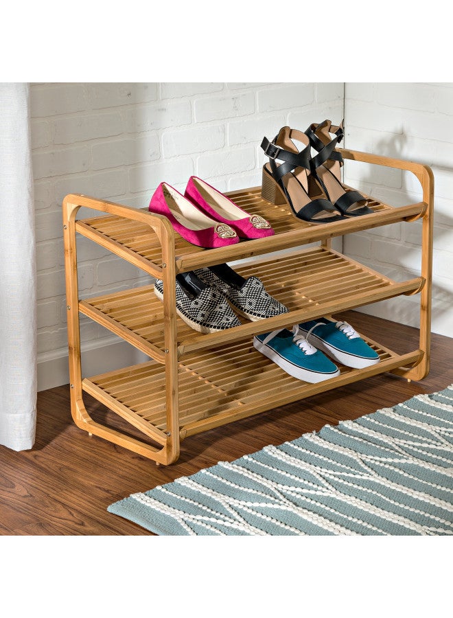 Honey Can Do Honey-Can-Do SHO-01599 Bamboo 3-Tier Shoe Shelf - Image 2