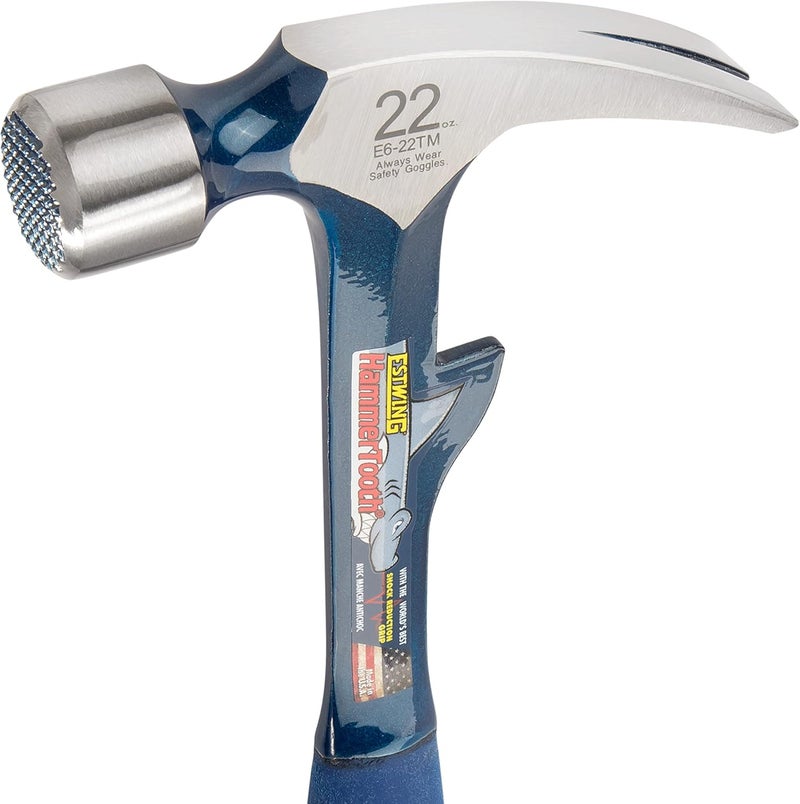 Estwing Hammertooth Hammer - 22 oz Straight Rip Claw with Milled Face & Shock Reduction Grip - E6-22TM - Image 3