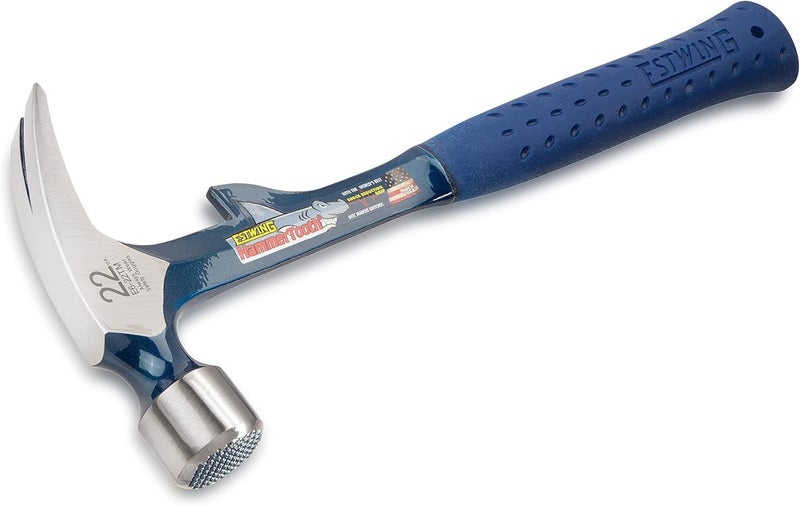 Estwing Hammertooth Hammer - 22 oz Straight Rip Claw with Milled Face & Shock Reduction Grip - E6-22TM - Image 2