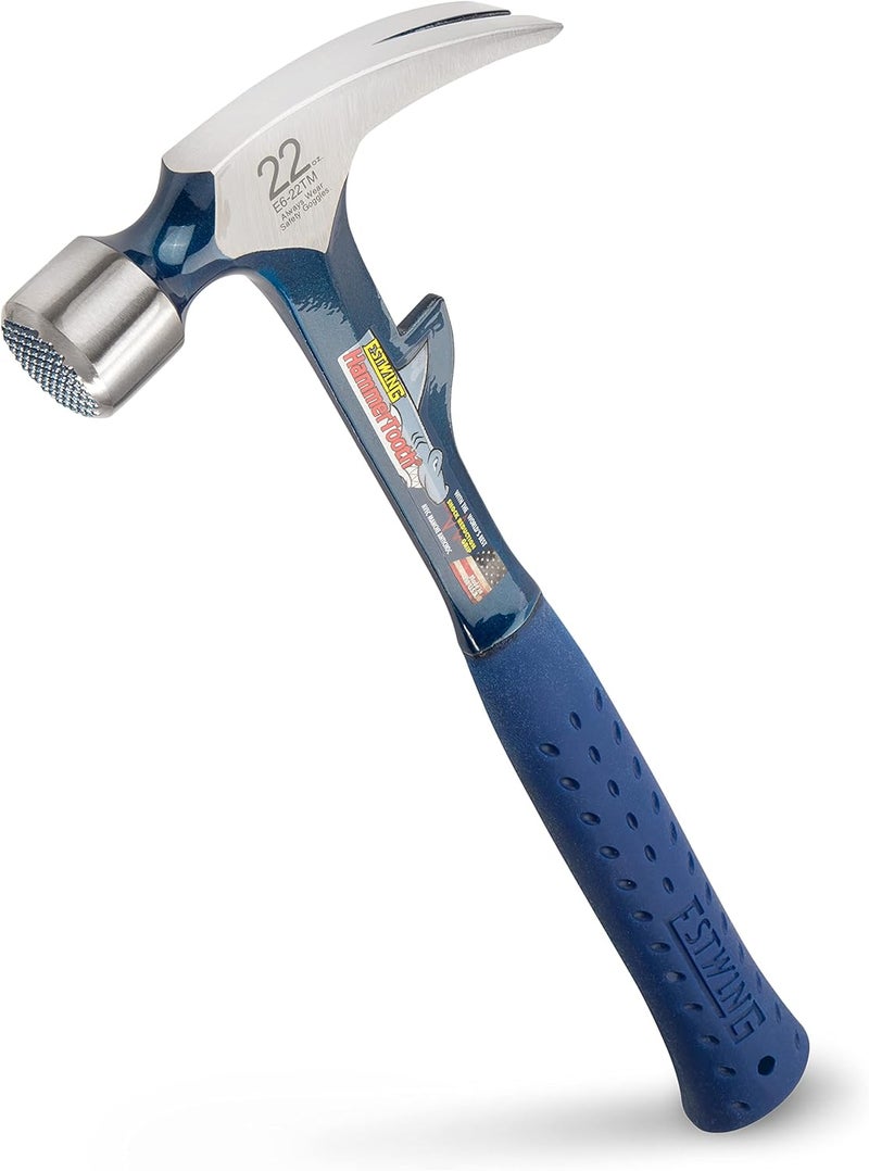 Estwing Hammertooth Hammer - 22 oz Straight Rip Claw with Milled Face & Shock Reduction Grip - E6-22TM - Image 1