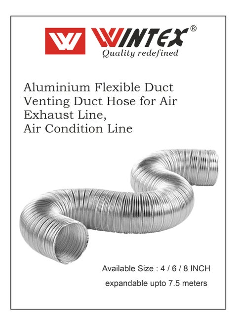 wintex Flexible Ducting Aluminum Foil Insulated Heat Ducting Hose Pipe 4 inch