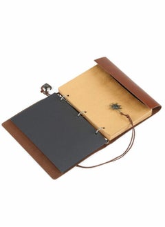 Y&D Leather Writing Journal Notebook, DIY Scrapbook Photo Album "Compass Adventure" Memories Unlined Paper, Retro Pendants, Classic Embossed Brown for Birthday Anniversary Wedding 60 Pages,  - Image 4