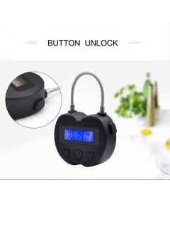 Y&D Time Lock, LCD Display Lock Multi Function Electronic Timer, USB Rechargeable Timer Padlock, Behavioral Habit Aid Game Suitable for Kitchens, Gyms, Schools (Black)  - Image 4