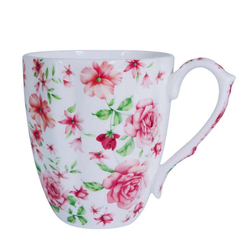 YUESITE 14oz Bone China Coffee Mugs for Women Floral Coffee Mug Tea Cups Novetly Coffee Cups Gift for Women Mom Friends