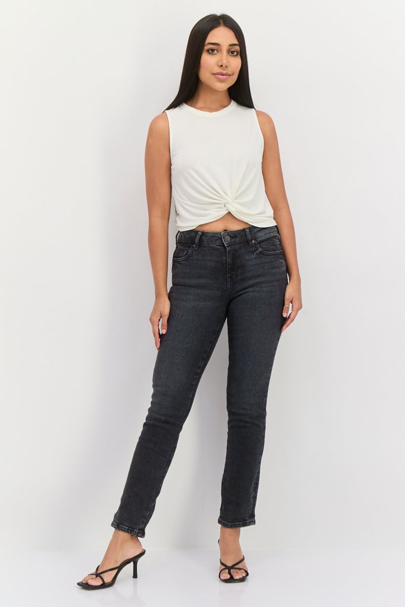 ESPRIT Women Regular Fit Straight Leg Jeans, Grey - Image 4