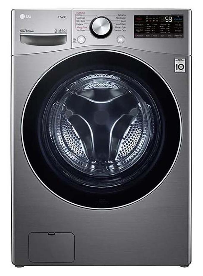LG 13/8 kg Front Load Washer Dryer with AI DD, TurboWash & ThinQ F15L9DGD Silver - Image 1