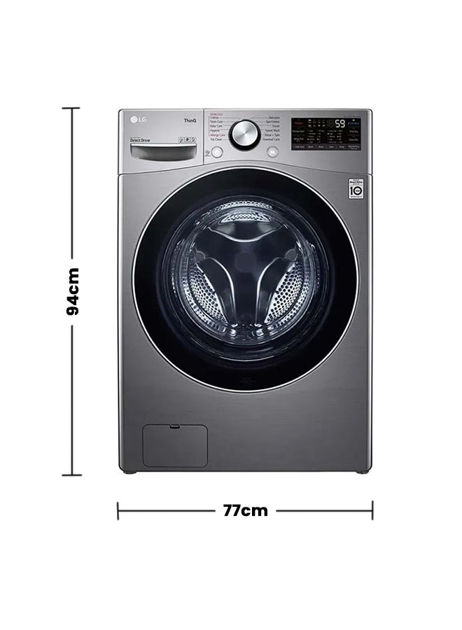 LG 13/8 kg Front Load Washer Dryer with AI DD, TurboWash & ThinQ F15L9DGD Silver - Image 2