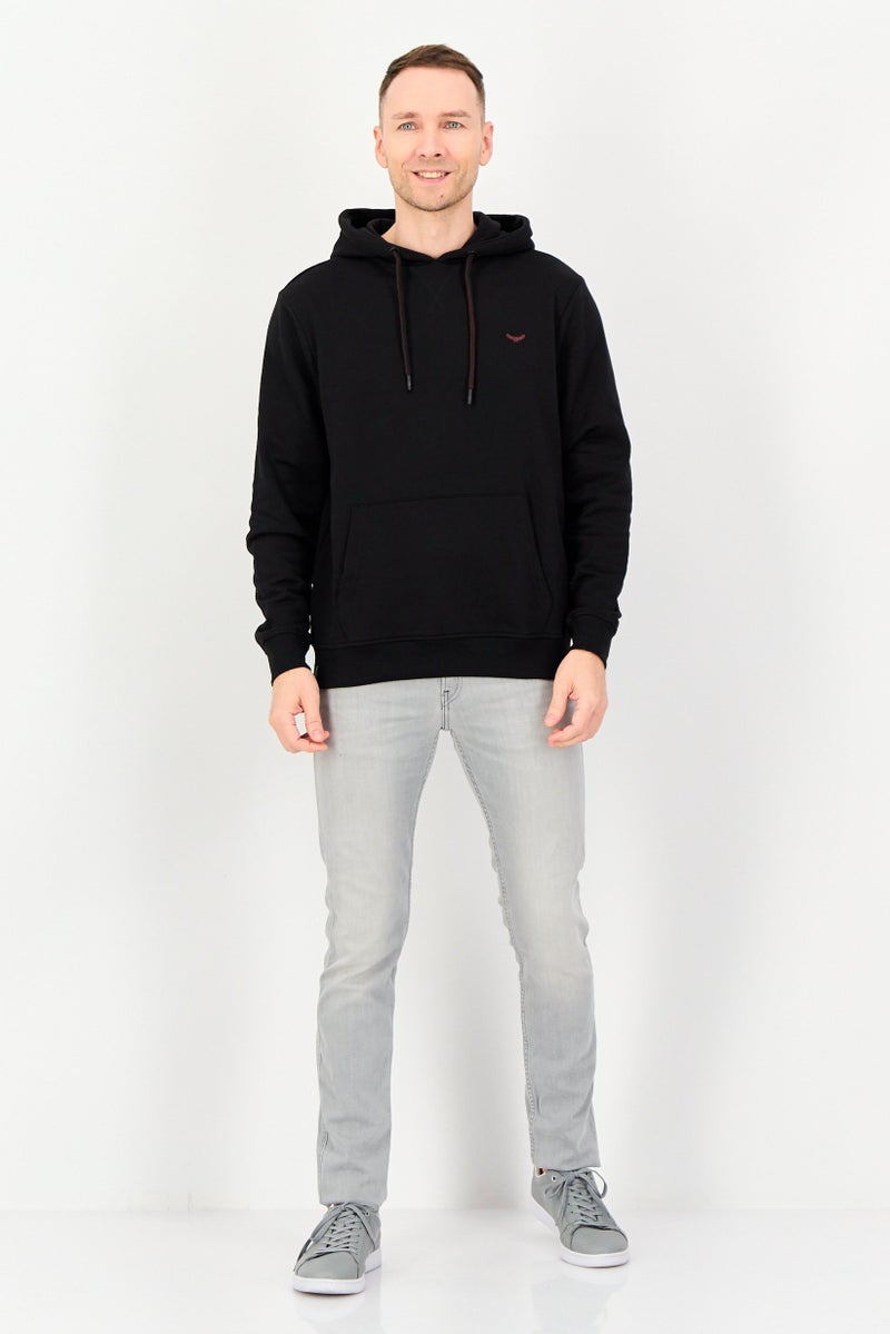 Threadbare Men Embroidered Logo Long Sleeve Hoodie, Black - Image 4