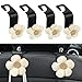 Hbxdeco 4PCS Car Seat Headrest Hook Cute Flower Car Seat Back Hanging Hook Auto Seat Purse Hanger Organizer for Handbag Clothes Coat Grocery Bag Universal Interior Car Accessories White - Image 2
