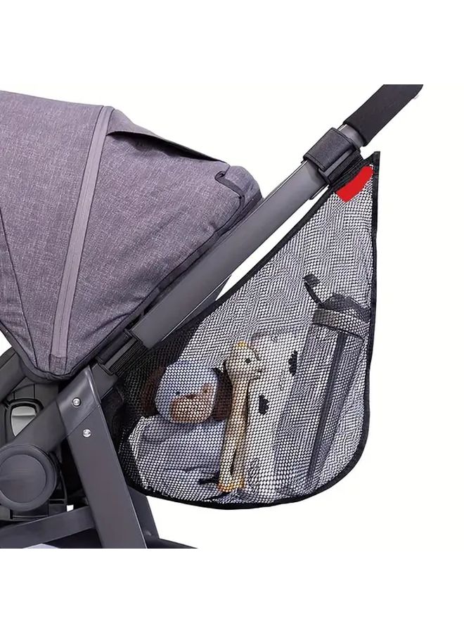 Black Large Capacity Foldable Baby Storage Bag With Mesh Pocket - Image 5