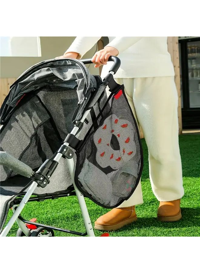Black Large Capacity Foldable Baby Storage Bag With Mesh Pocket - Image 1