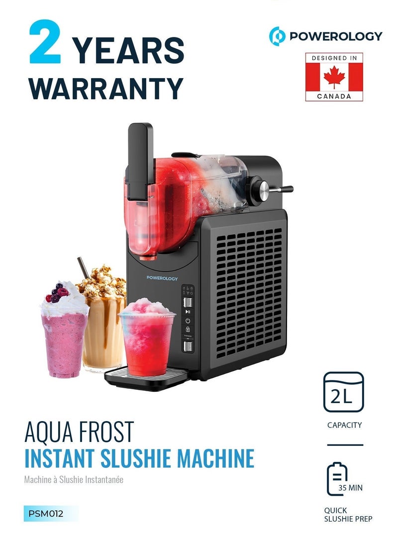 باورولوجي آلة أكوا فروست لصنع السلاش، آلة احترافية للمشروبات المجمدة، آلة المشروبات المجمدة والسلاش، سعة 2 لتر، بدون الحاجة للتجميد المسبق، 5 برامج مُعدة مسبقًا، لصنع المارجريتا، الفرايب، الميلك شيك، السموثي. - Image 1