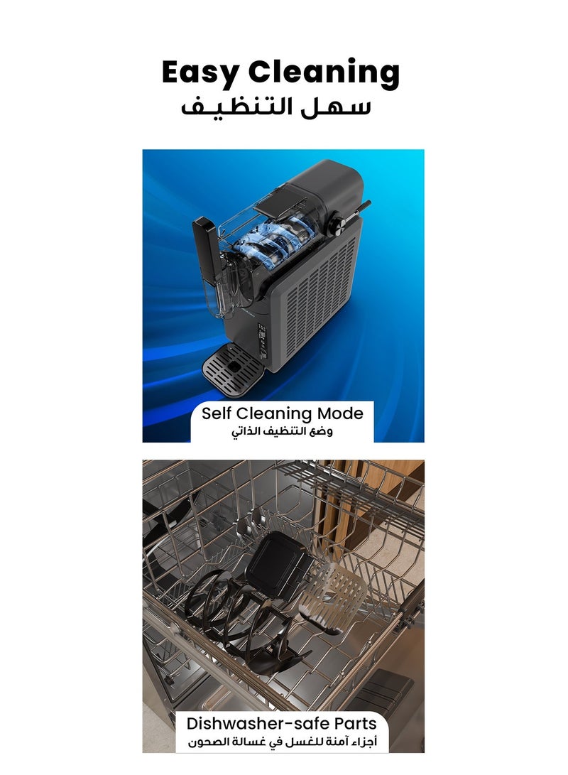 باورولوجي آلة أكوا فروست لصنع السلاش، آلة احترافية للمشروبات المجمدة، آلة المشروبات المجمدة والسلاش، سعة 2 لتر، بدون الحاجة للتجميد المسبق، 5 برامج مُعدة مسبقًا، لصنع المارجريتا، الفرايب، الميلك شيك، السموثي. - Image 5