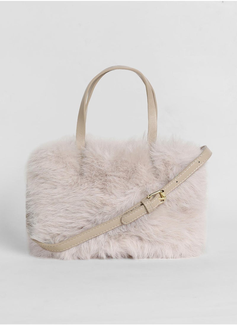 Haute Sauce The Fur Hand Bag - Baby Pink  - Image 4
